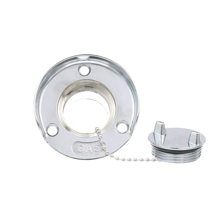 Seachoice 32251 SS Deck Fill w/ Cap (Chain Tether) for 1-1/2" Hose
