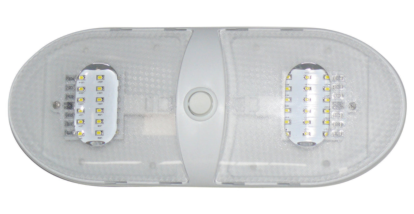 Valterra DG65430VP Slim Line Double LED Dome Light w/3-Way Switch, 12V