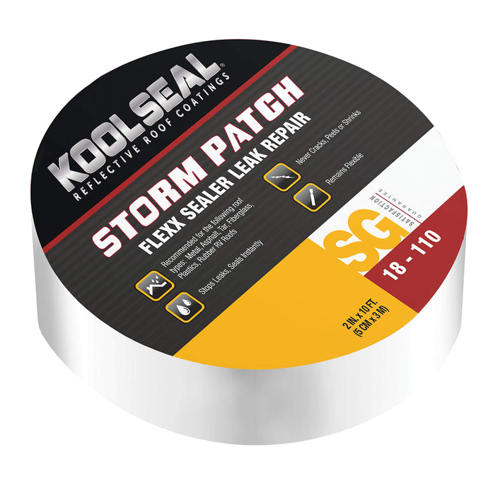 Geocel KS0018110-99 Kool Seal Storm Patch Flexx Sealer Leak Repair, White, 2" x 10'