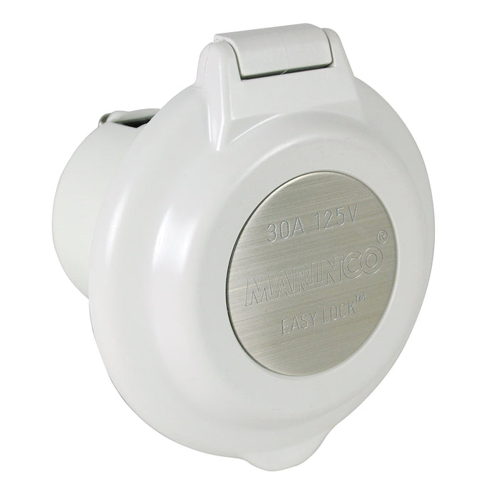 Park Power 304EL-BRV Power Inlet, 30A White Contoured