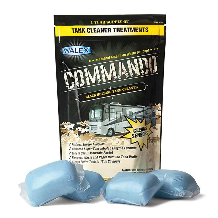 Walex Products CMDOBG Walex Commando Black Holding Tank Cleaner, Dissolvable Packet 4/Pk