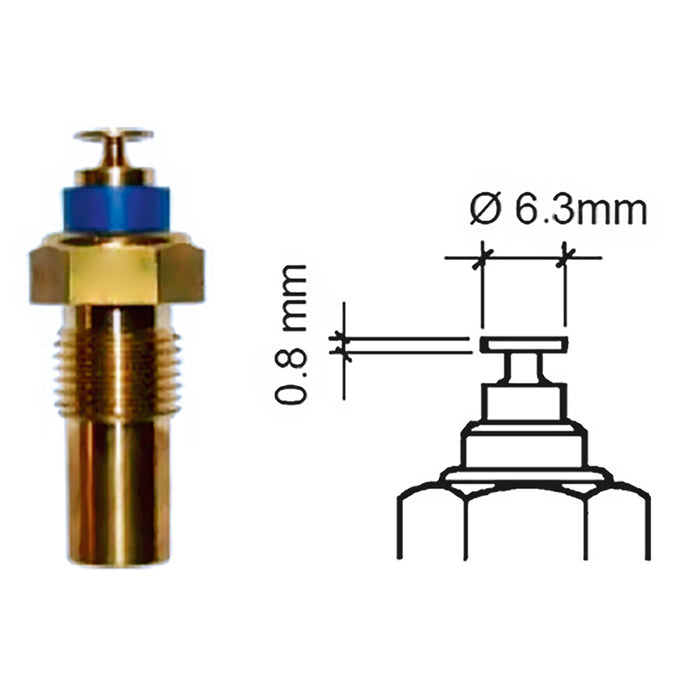 Veratron Coolant Temperature Sensor - 40 Degrees  to 120 Degrees C - M10 x 1 Tapered Short