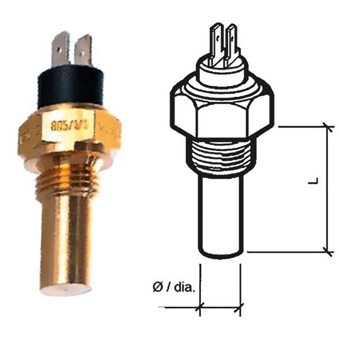 Veratron Coolant Temperature Sensor - 40 Degrees C to 120 Degrees C - M18 x 1.5 Thread