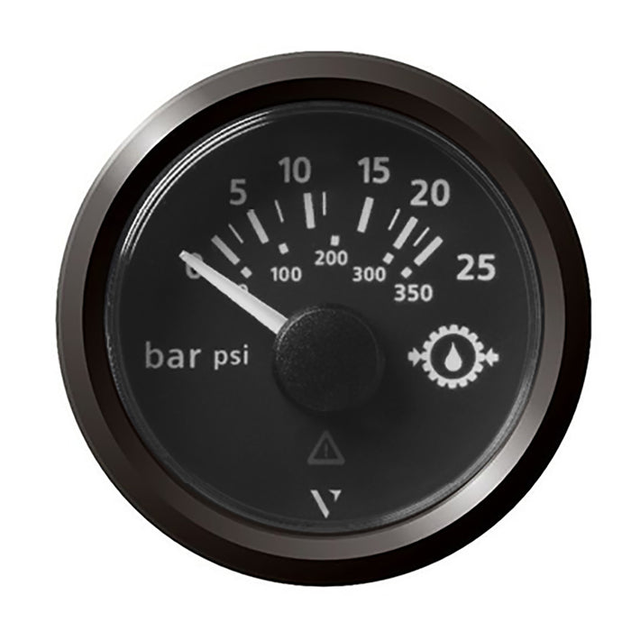 Veratron 52mm (2-1/16") ViewLine Transmission Oil Pressure 25 Bar/350 PSI - Black Dial and Triangular Bezel