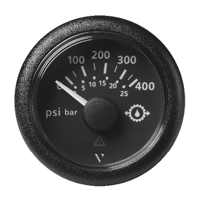 Veratron 2-1/16" (52mm) ViewLine Transmission Oil Pressure 400 PSI/25 Bar - Black Dial and Round Bezel