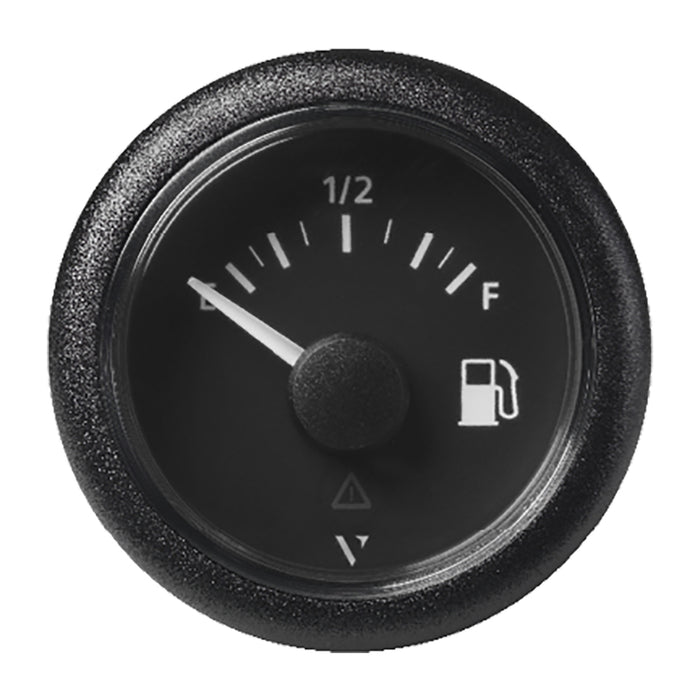Veratron 52mm (2-1/16") ViewLine Fuel Level Gauge Empty-Full - 0-90 OHM - Black Dial and Round Bezel