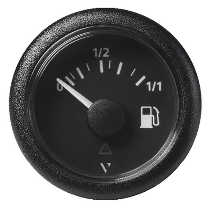 Veratron 52mm (2-1/16") ViewLine Fuel Level Gauge 0-1/1 - 3 to  180 DegreesOHM - Black Dial and Round Bezel