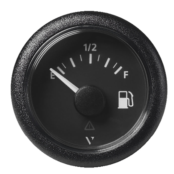 Indicador de nivel de combustible Veratron ViewLine de 52 mm (2-1/16"), vacío/lleno, 240-33,5 ohmios, esfera negra y bisel redondo