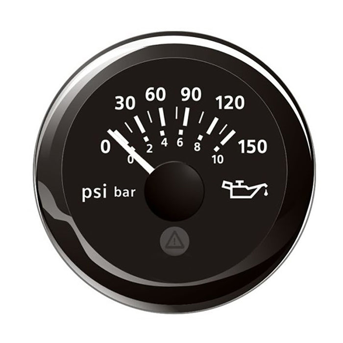 Veratron 52mm (2-1/16") ViewLine Oil Pressure Indicator 0 to 150 PSI - Black Dial and Round Bezel