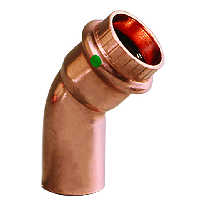 Codo de cobre Viega ProPress de 3/4" y 45°: conexión para calle/prensa: tecnología Smart Connect