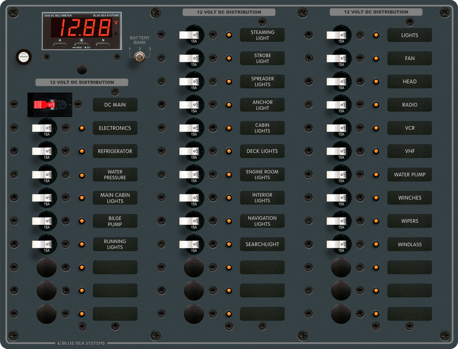 Blue Sea 8382-BSS DC Main + 35 Positions, White Toggle