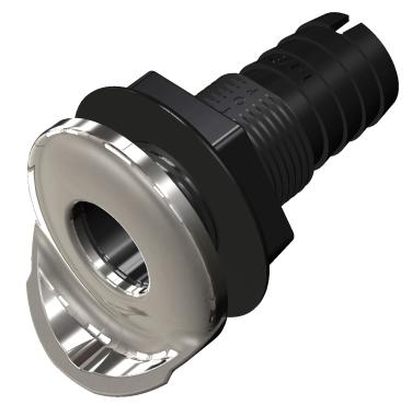 Sea Dog Dripper Guard Thru Hull Fitting with Stainless Cap for 5/8 to 1-1/2 Inch Hose Sizes