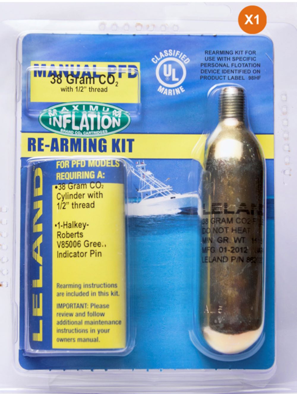 Leland 38-Gram Inflatable PFD Rearming Kit-Manual — Freeport Marine Supply