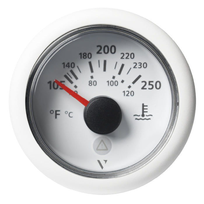 Veratron 52 mm (2-1/16") ViewLine Temperature Gauge 105 Degrees F to 250 Degrees F - White Dial/Bezel