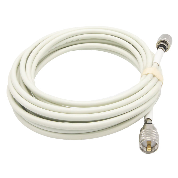 Kit de cable Shakespeare de 20 pies para antenas VHF/AIS de fase III - 2 cables PL259S y RG-8X atornillables con miniextremos FME incluidos