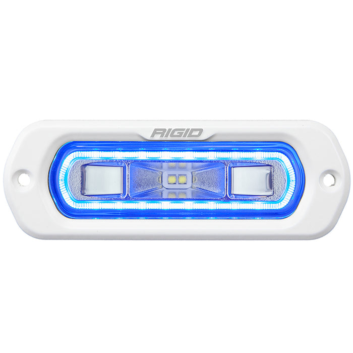 RIGID Industries SR-L Series Marine Spreader Light - White Flush Mount - White Light w/Blue Halo