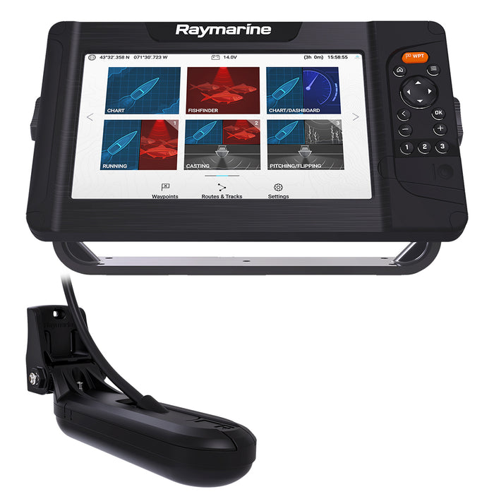 Raymarine Element 9 HV Combo with HV-100 Transom Mount Transducer and Lighthouse North America Chart