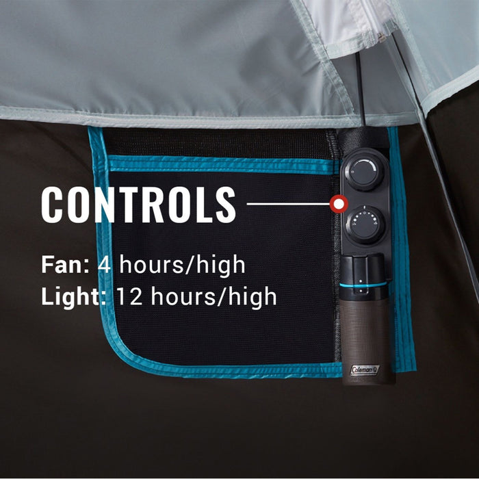 Coleman 2000035457 OneSource Rechargeable 4-Person Camping Dome Tent w/Airflow, System & LED Lighting