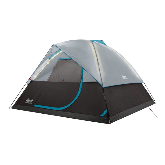 Coleman 2000035457 OneSource Rechargeable 4-Person Camping Dome Tent w/Airflow, System & LED Lighting