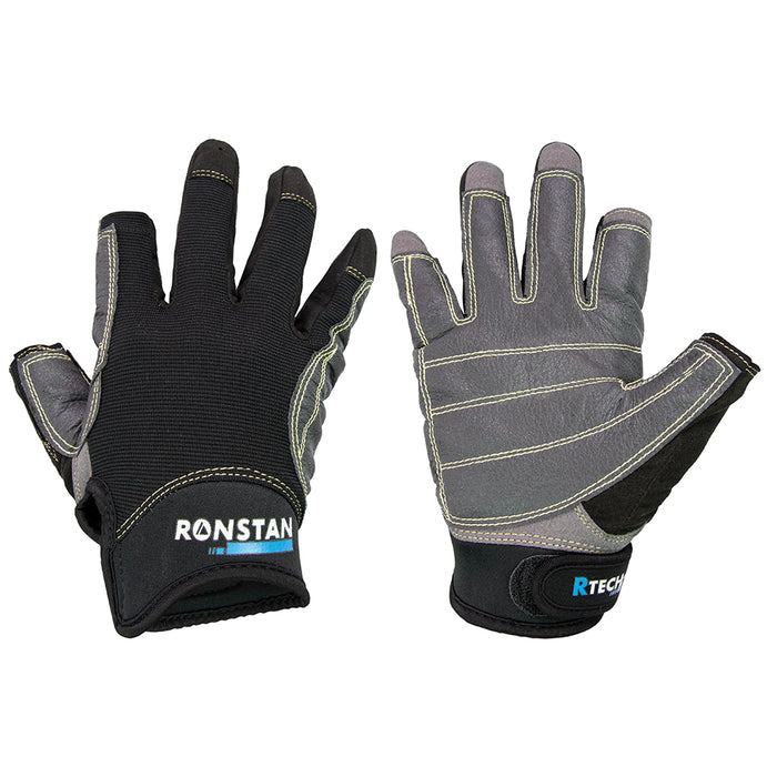 Guantes de carrera pegajosos Ronstan - 3 dedos - Negro - M