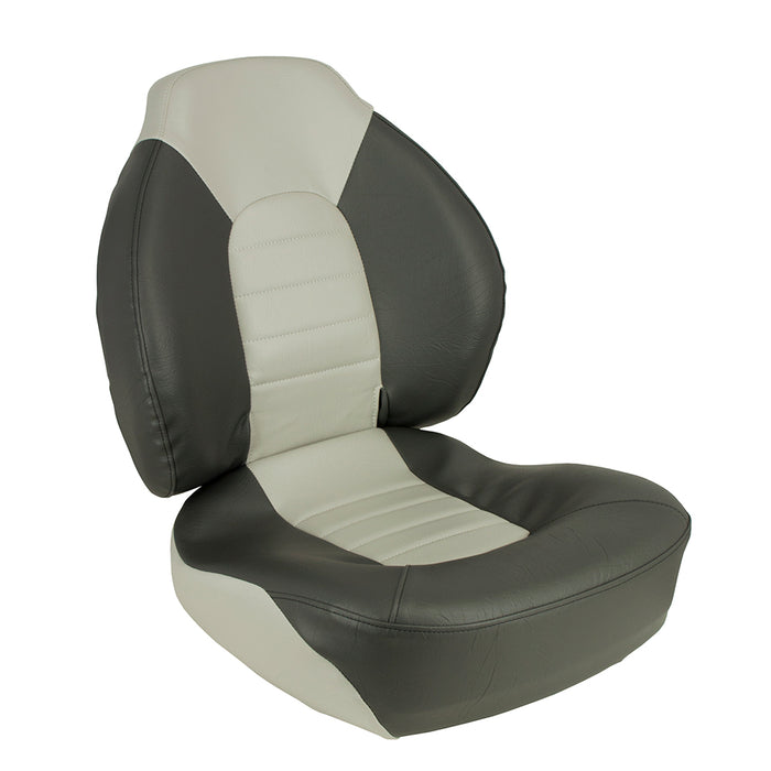 Asiento plegable Springfield Fish Pro con respaldo medio - Carbón/Gris