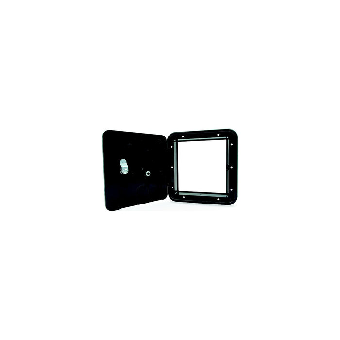 B&B Molders 94339 Square Electric Cable Hatch, Large w/Open Back & Thumb Latch, Polar White