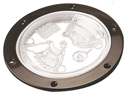 Sea Dog 337161-1 Sea-Dog White Screw Out Deck Plate w/Clear Cover, 6-1/2"