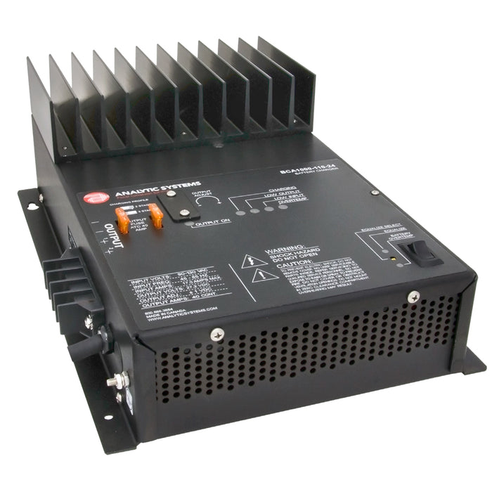 Cargador de CA Analytic Systems de 2 bancos, 30 A, 32 V de salida y 110 V de entrada con voltímetro/amperímetro digital
