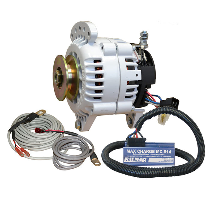 Balmar 60-YP-MC-100-SV Alternator Kit, 100 AMP, 12V 3.15" Dual Foot Saddle, Single Vee Pulley, Regulator/Sensor