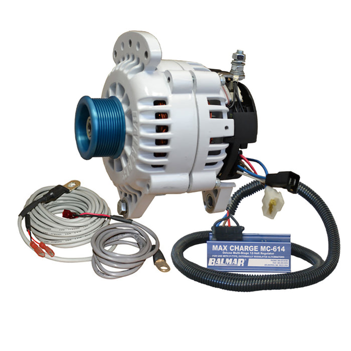 Balmar 60-YP-MC-100-J10 Alternator 100 AMP Kit 12V 3.15" Dual Ft Saddle J10, Pulley Regulator & Temp Sensor