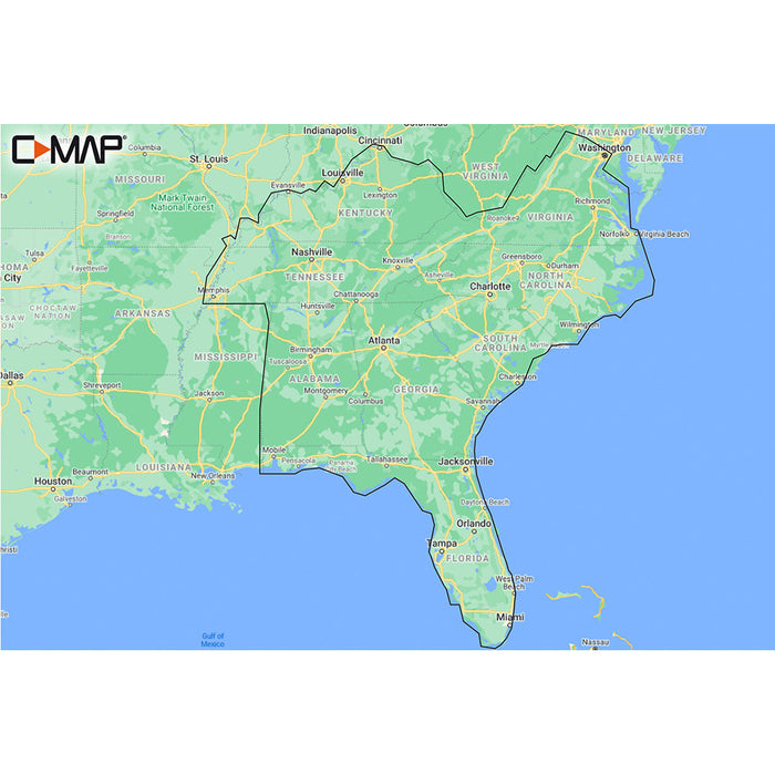 C-MAP M-NA-Y214-MS US Lakes South East REVEAL™ Inland Chart
