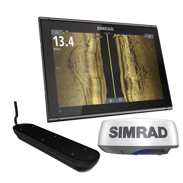 Simrad 000-15617-002 GO9 XSE Chartplotter Radar Bundle HALO20+ and Active Imaging 3-in-1 Transom Mount Transducer and C-MAP Discover Chart