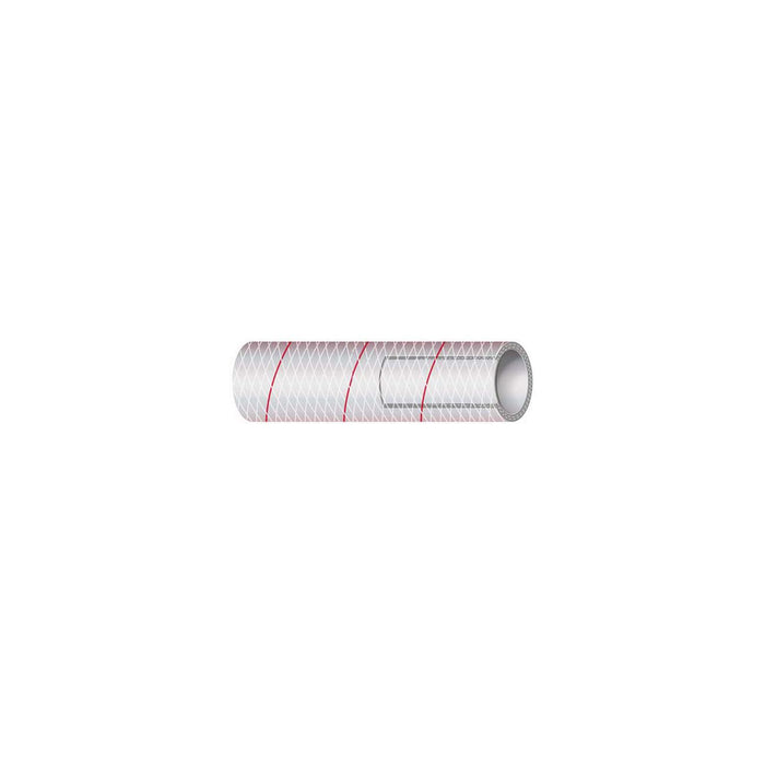 Shield 16-162-0585 Shields Marine Hose Clear Reinforced Series 162 PVC Tubing w/, Red Tracer