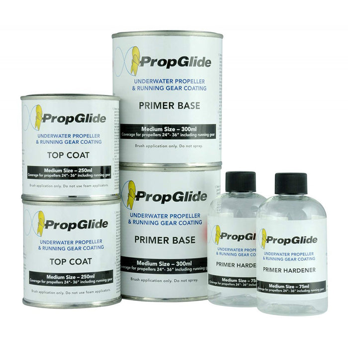 PropGlide Prop and Running Gear Coating Kit - Small, Medium, Large Sizes - Foul Release Coating for Fuel Efficiency