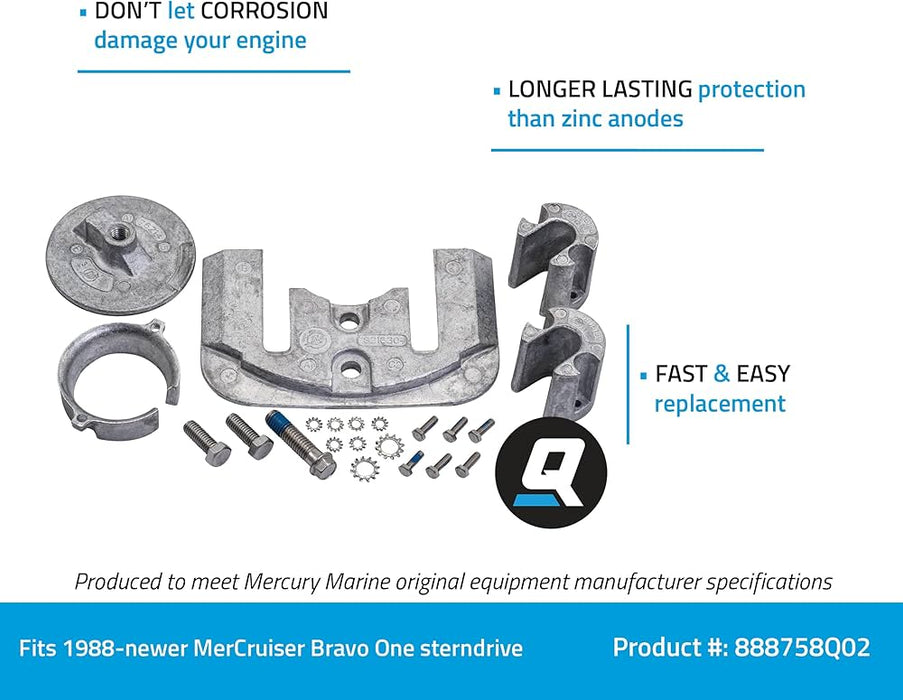 Kit de adobe de aluminio Mercury 888758Q02 compatible con Mercruiser Bravo One