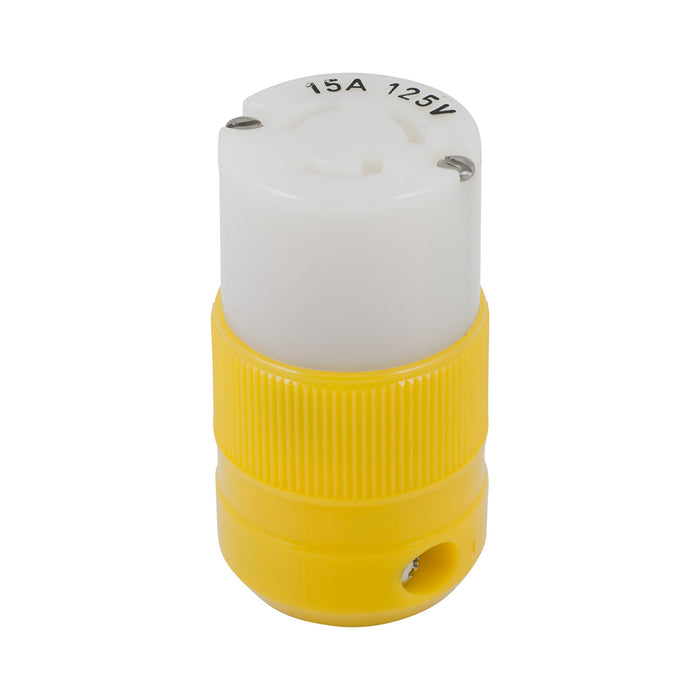 Conector de bloqueo Marinco - 15 A, 125 V - Amarillo