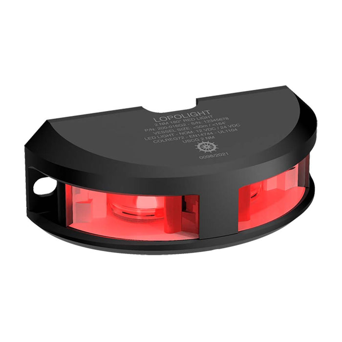 Serie Lopolight 200-016 - Luz de navegación - 2NM - Montaje vertical - Rojo - Carcasa negra