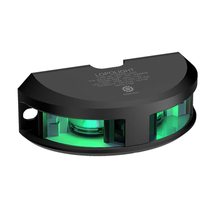 Serie Lopolight 200-018 - Luz de navegación - 2NM - Montaje vertical - Verde - Carcasa negra