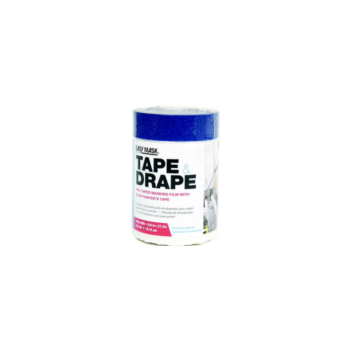 Trimaco 949460 Tape & Drape w/Perfect Edge Tape, 2' X 72' .6M X 22M