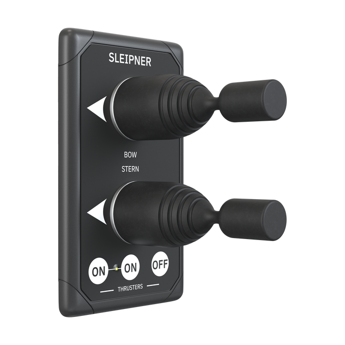 SidePower Panel, Dual Joystick Thruster Control 12/24V | Black, Round Cutout, for Bow & Stern Thruster