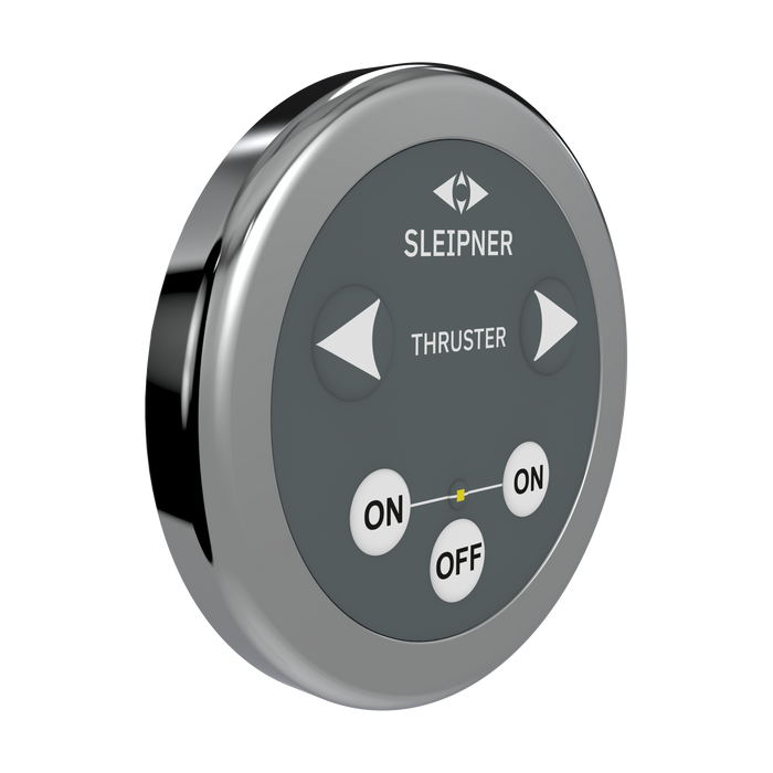 SidePower Panel, Touch Thruster Control, Chrome Bezel 12/24V | Round Cutout, 5-Wire, Reset Auto-Off