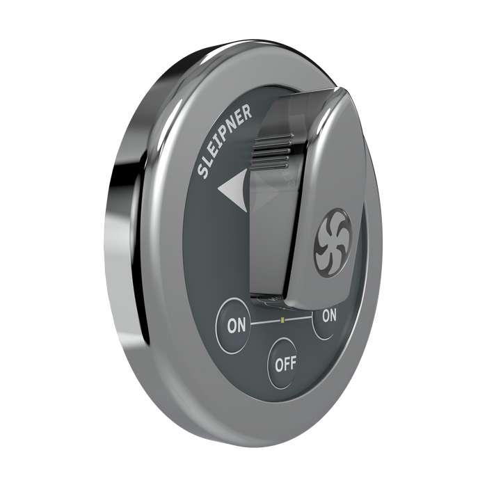 SidePower Panel, Boat-Shaped Docking Control 12/24V | Chrome Bezel, 12/24V, 5-Wire, 2" Cutout