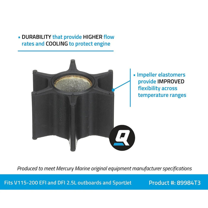 Quicksilver 89984T3 Water Pump Impeller for Sterndrive and Outboard Applications
