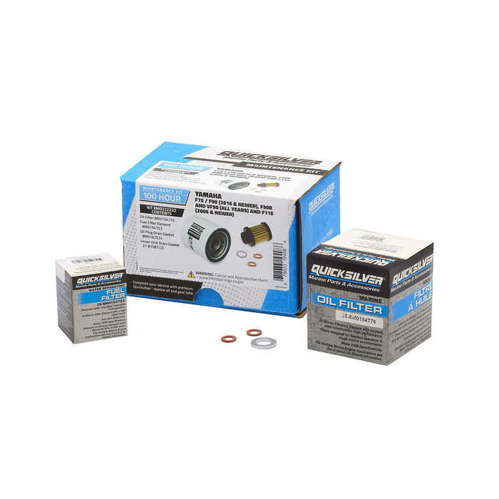 Mercury 8M0222222 Quicksilver 100 Hour Maintenance Kit, Yamaha F75/F90, F90B & VF90 & F115