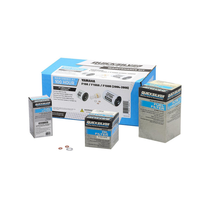 Mercury 8M0222281 Quicksilver 100 Hour Maintenance Kit, Yamaha F150/F150A/F150B