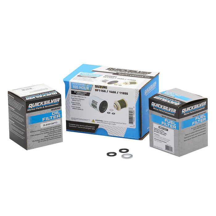 Mercury 8M0222307 Quicksilver 100 Hour Maintenance Kit, Suzuki DF115A/140A/115SS