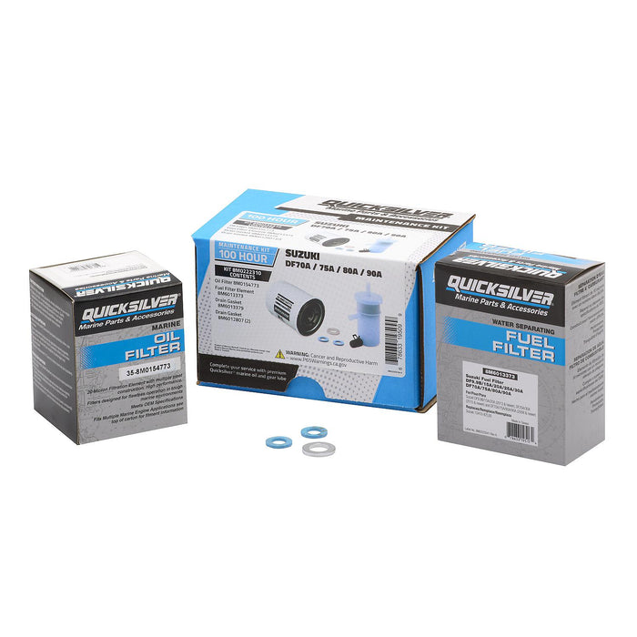Mercury 8M0222310 Quicksilver 100 Hour Maintenance Kit, Suzuki DF70A/75A/80A/90A