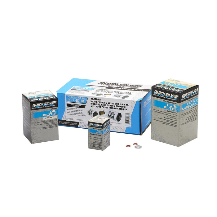 Mercury 8M0224553 Quicksilver 100 Hour Maintenance Kit, Yamaha Various 200-350 & XTO 425