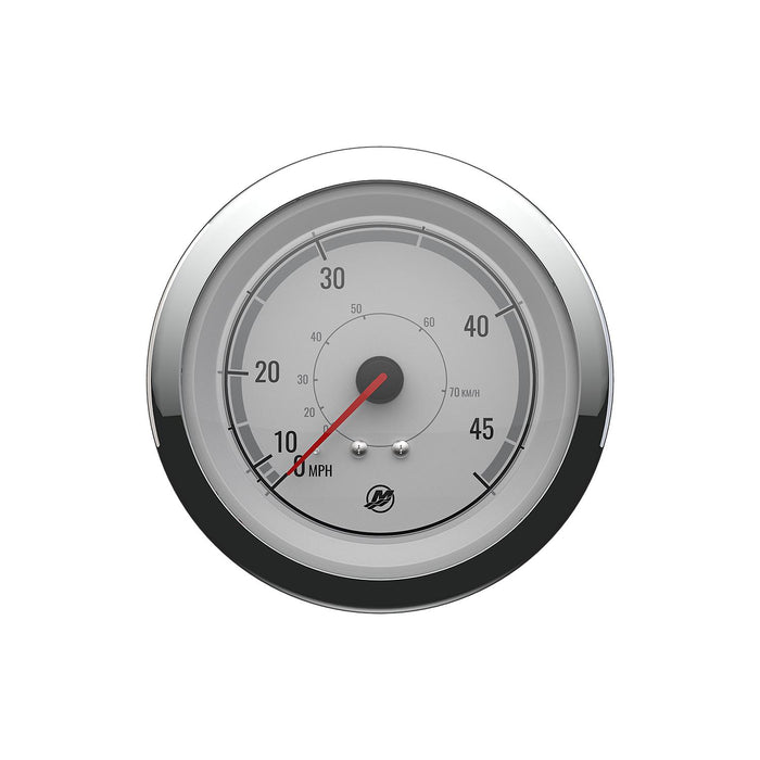Mercury 79-8M6020075 Quicksilver Speedometer (45mph), White/Chrome