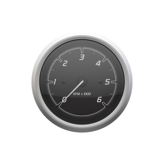 Mercury 79-8M6020109 Quicksilver Tachometer (6,000rpm), Black/Brushed Stainless